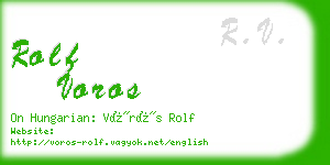 rolf voros business card